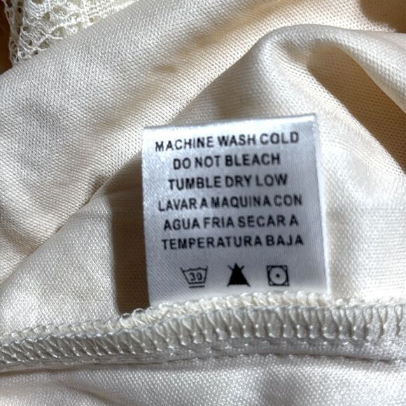 Paper Crane Fairycore Lace Top Sheer Lined Whimsical Batwing Boho Dress Sz S NWT - Picture 12 of 12